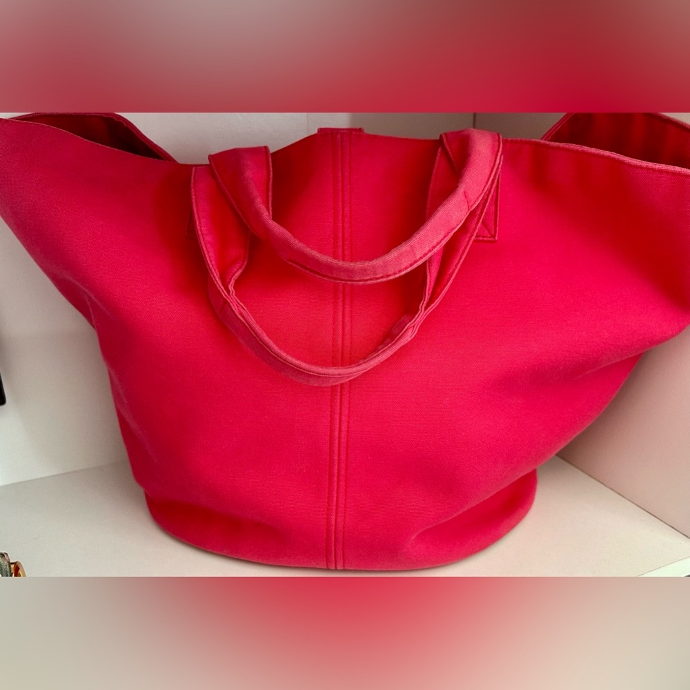 Hermes - Pink Canvas - silver hardware - Tote with pouch!